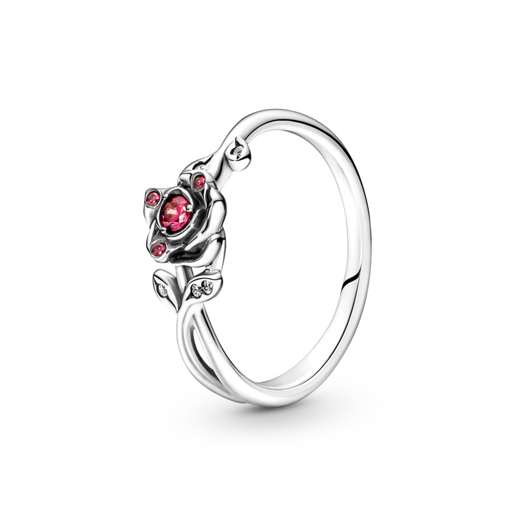 Pandora Disney Beauty and the Beast Rose Ring Size 6