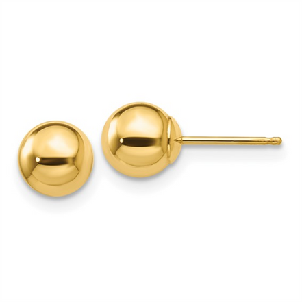 14K Yellow Gold Ball Stud Earrings