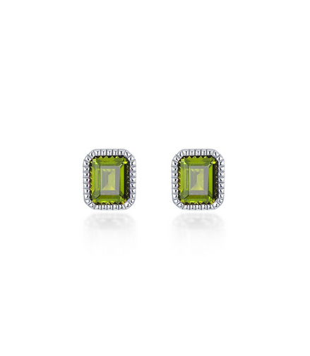Lafonn 1.76 CTW  Simulated Diamond And Peridot March Birthstone Solitaire Stud Earrings
