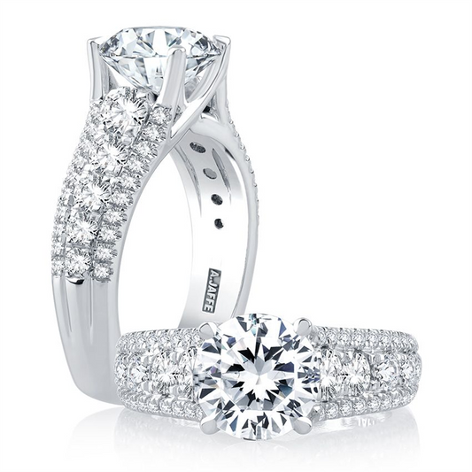 A.JAFFE 14K White Gold Diamond Pave Metropolitan Engagement Ring