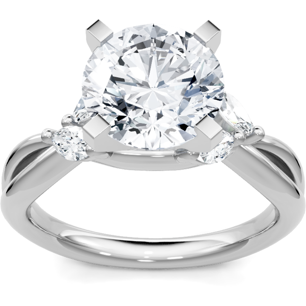 14K White Gold 0.33 CTW Diamond Marquise Shaped Vine Floral Semi-Mount Engagement Ring