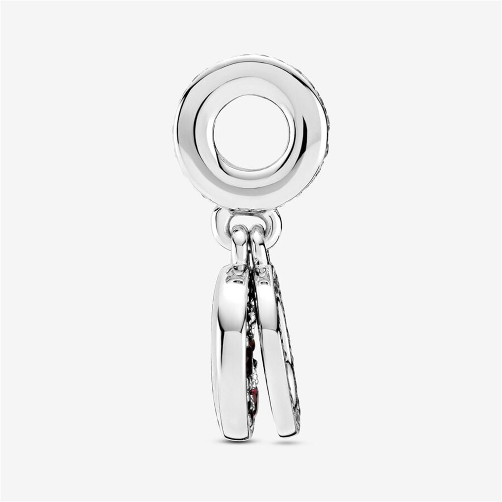 Pandora Moments Sparkling Red Disc Double Dangle Charm