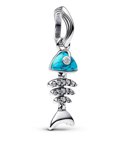 Pandora Turquoise-colored Fishbone Dangle Charm
