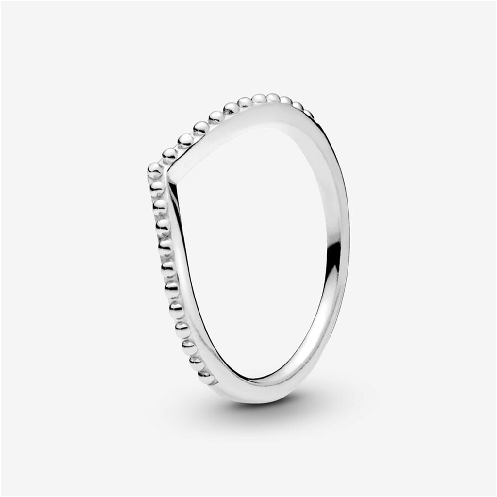 Pandora Timeless Beaded Wishbone Ring Size 7.5