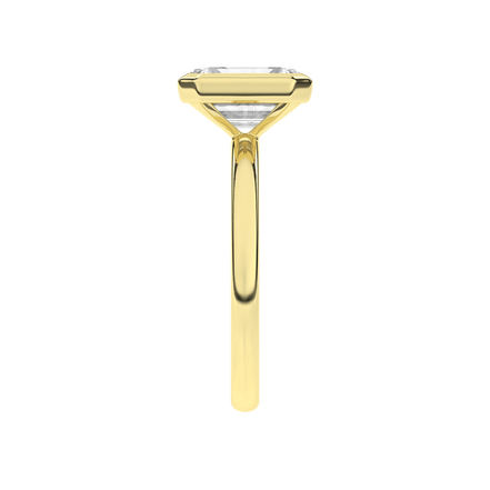 Revelation 14K Yellow Gold Bezeled Emerald Cut Lab Grown Diamond Engagement Ring