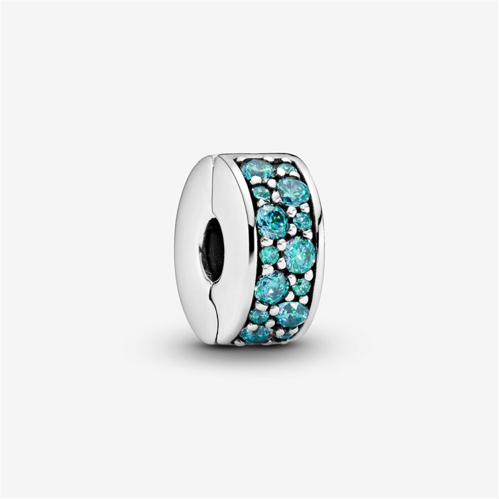 Pandora Momenrts Teal Pavé Clip Charm