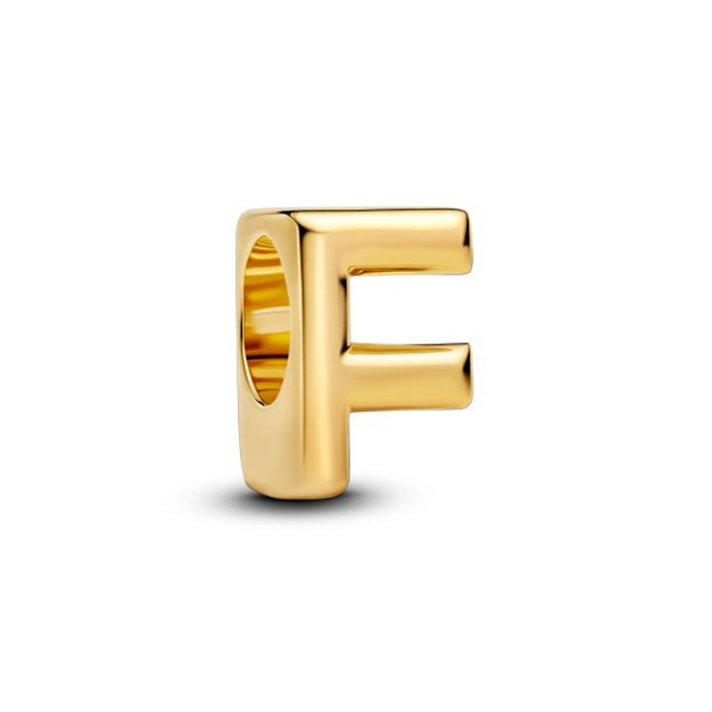 Pandora Letter F Alphabet Gold-Plated Charm