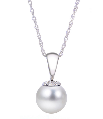 Imperial Pearl 14K White Gold 8 mm Freshwater Pearl Pendant Necklace