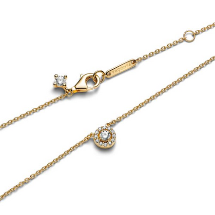 Pandora Timeless Round Pavé Halo Pendant Necklace