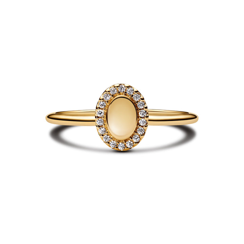 Pandora Timeless Engravable Oval Halo Ring Size 7