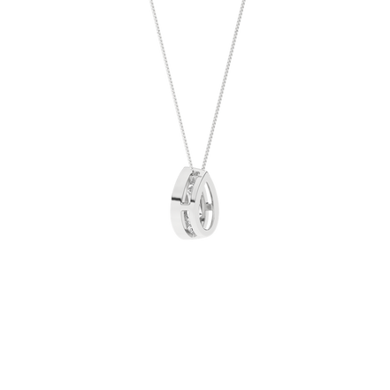 14K White Gold 1 CTW Lab Grown Diamond Seamless Solitaire Pear Shaped Pendant Necklace