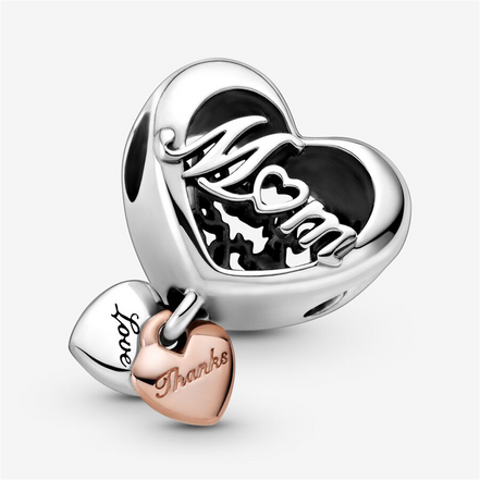 Pandora Moments "Thank You Mom" Heart Dangle Charm