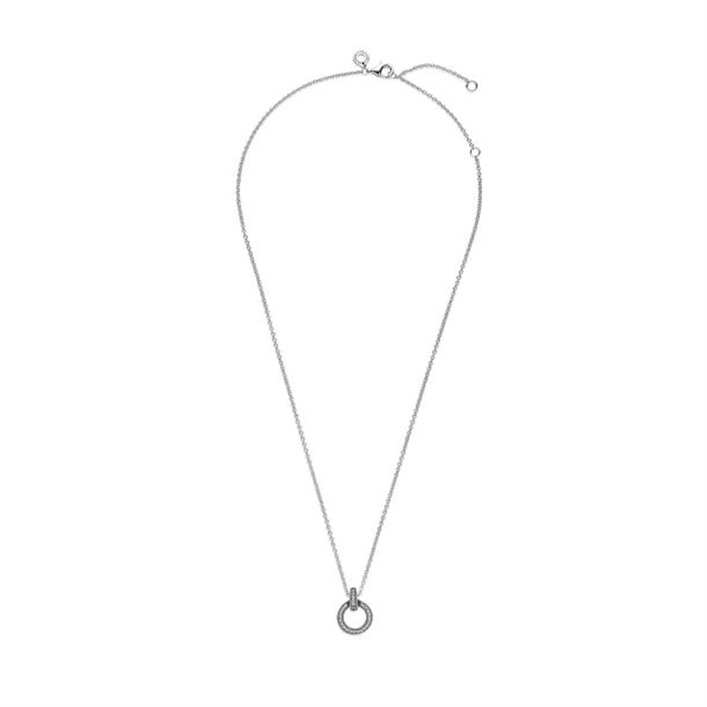 Pandora Signature Double Circle Pendant & Necklace 45 cm