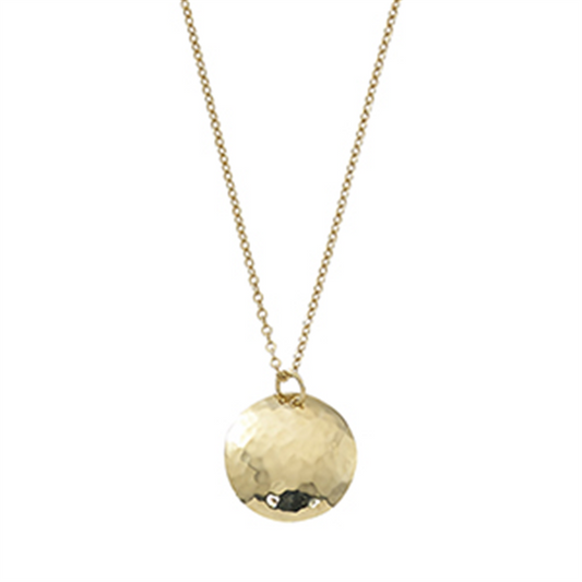 Carla Ladies 14K Yellow Gold Hammered Pendant Necklace