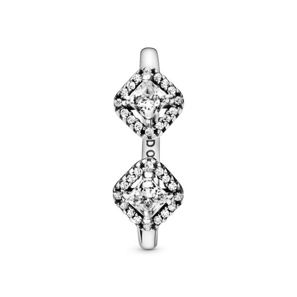 Pandora Timeless Square Sparkle Open Ring Size 7