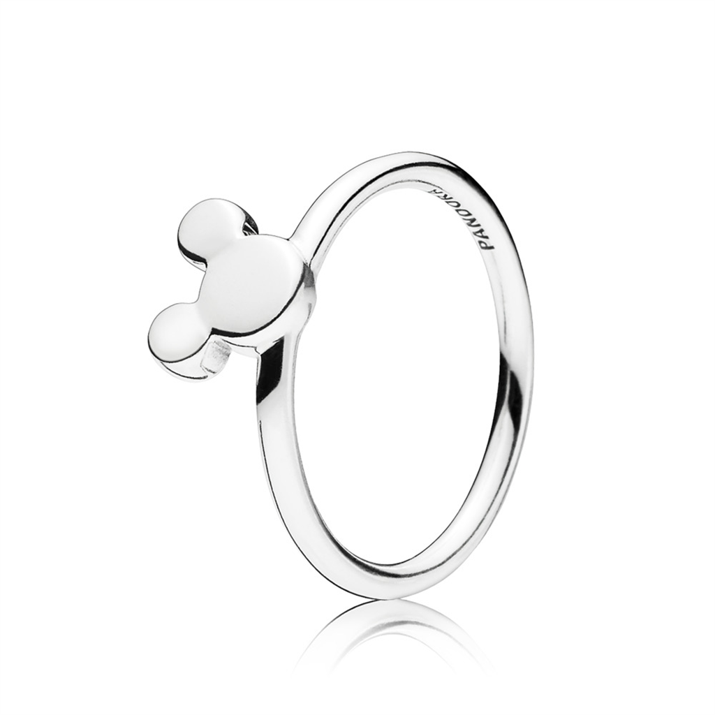 Pandora Disney Mickey Mouse Silver Silhouette Ring 4.5