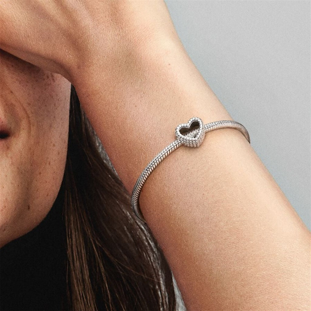 Pandora Moments Beaded Open Heart Charm