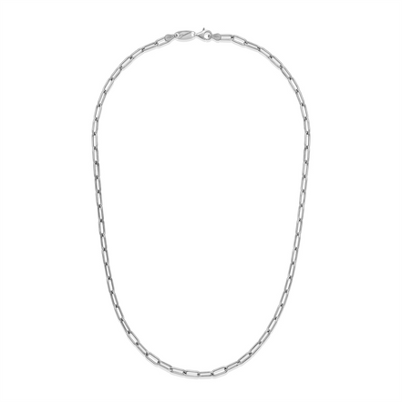 Desmos Ladies Rhodium Plated Paper Clip Necklace