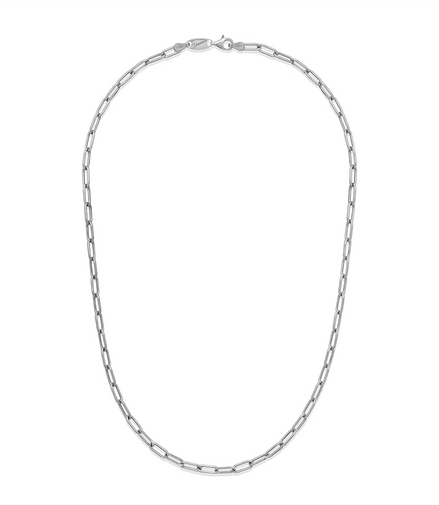 Desmos Ladies Rhodium Plated Paper Clip Necklace
