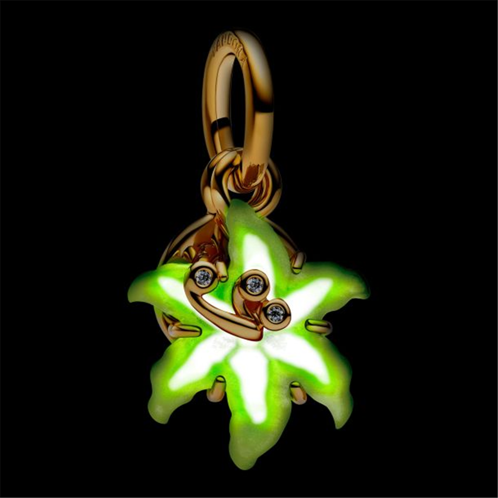 Pandora - Disney Tangled Sundrop Flower Glow-in-the-dark Gold-Plated Charm