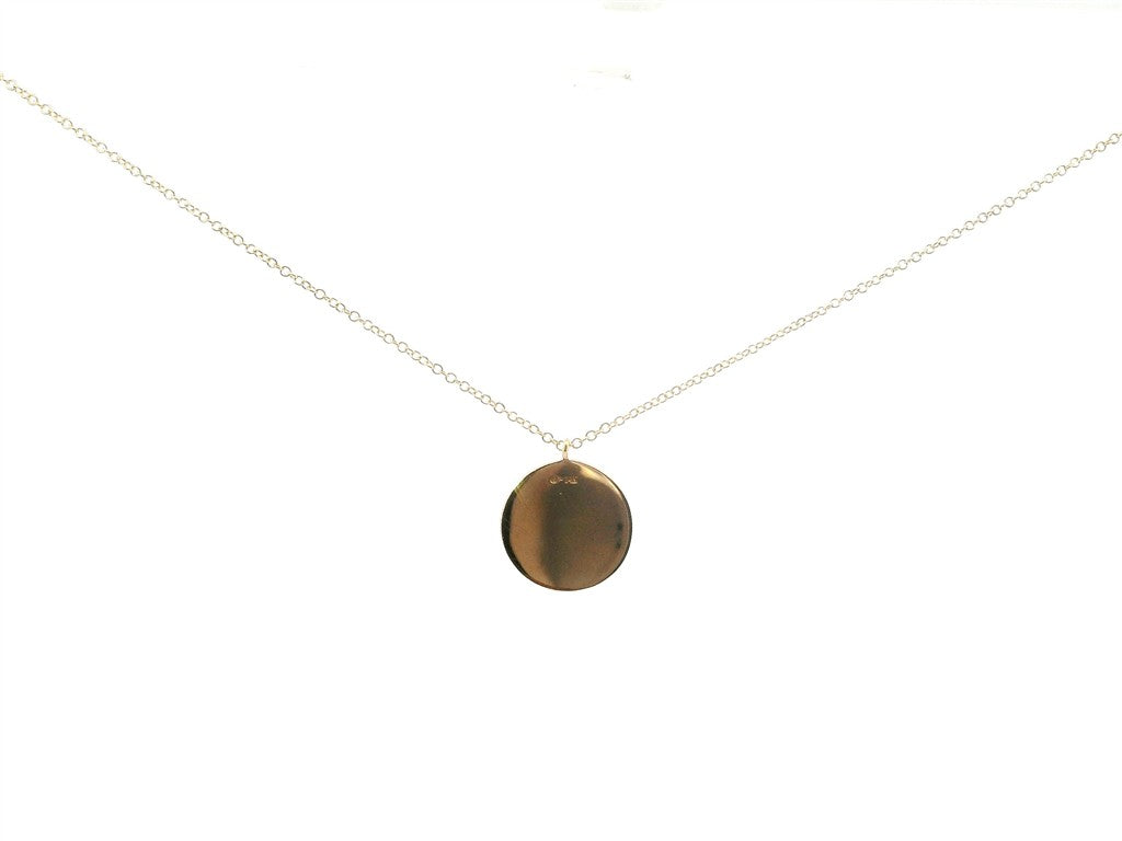 14K Yellow Gold Round Cluster Diamond Necklace