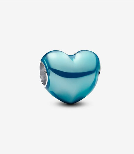Pandora Moments Metallic Sky Blue Heart Charm