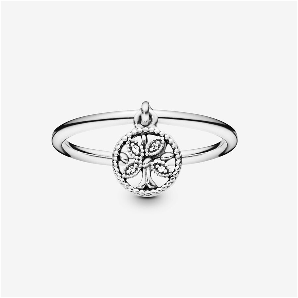 Pandora Moments Dangling Family Tree Ring Size 7