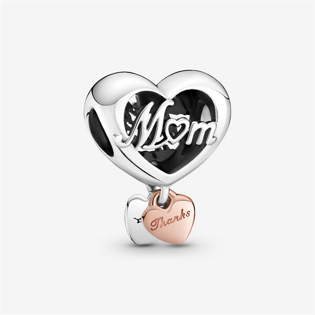 Pandora Moments "Thank You Mom" Heart Dangle Charm