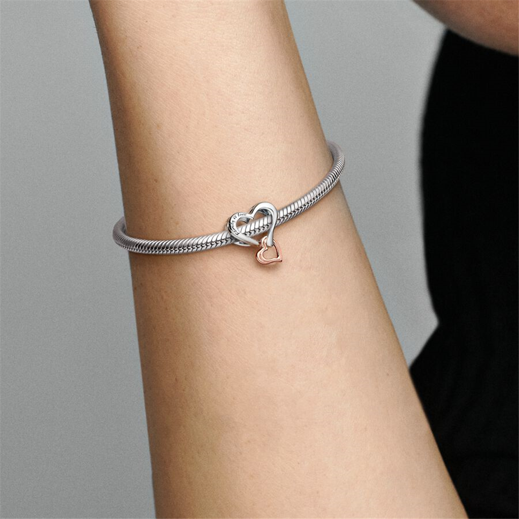 Pandora Moments Two-Tone Family Openwork Infinity Heart Charm