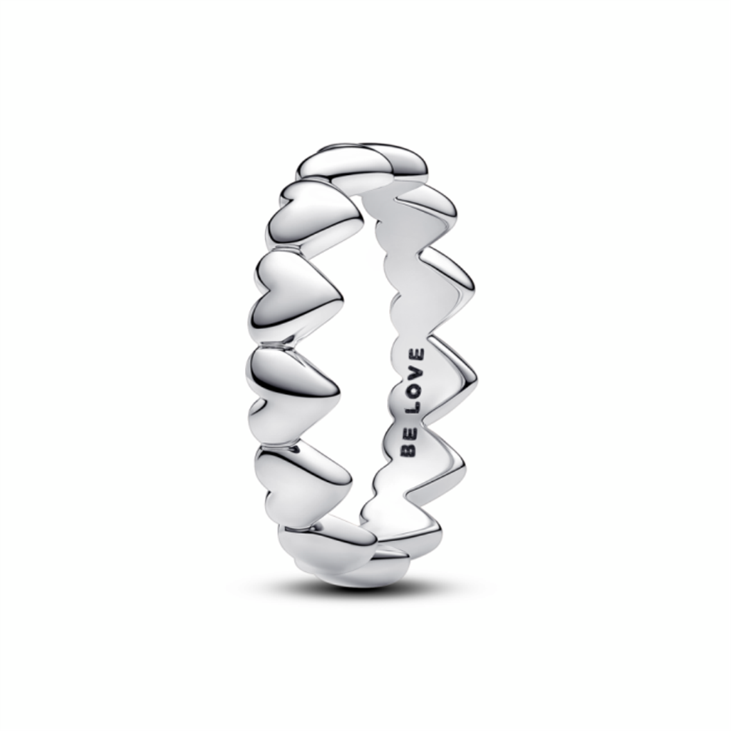 Pandora Moments Row of Hearts Ring Size 7