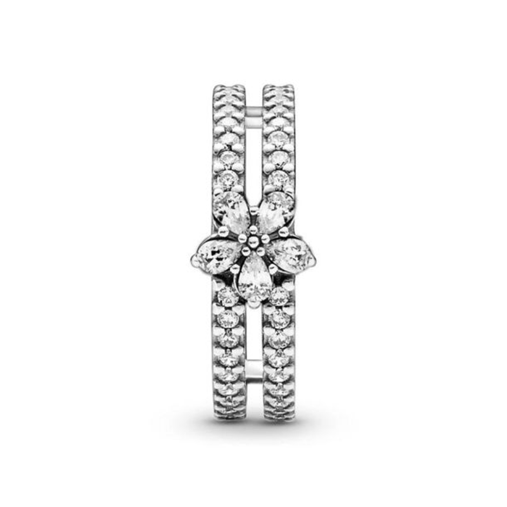 Pandora Timeless Sparkling Snowflake Double Ring Size 8.5