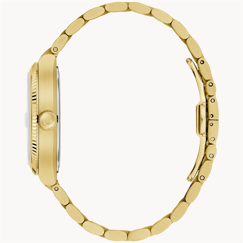 Bulova Super Seville Gold-Tone IP Bracelet Watch With Square Silver Dial
