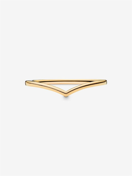 14K Gold Plated Polished Wishbone Ring Size 6