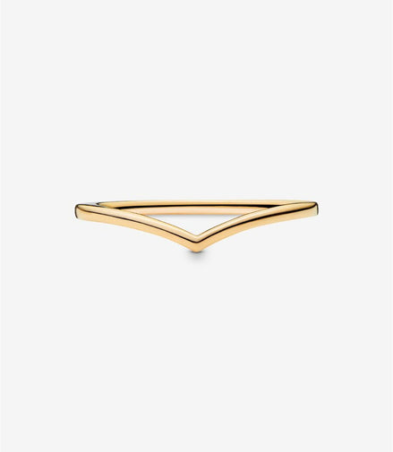14K Gold Plated Polished Wishbone Ring Size 6