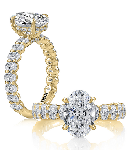 A.JAFFE 14K Yellow Gold 1.71 CTW Diamond And Hidden Halo Semi-Mount Engagement Ring
