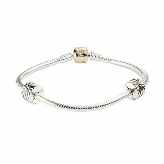 Pandora Moments Two-Tone Iconic Bracelet Gift Set Size 19