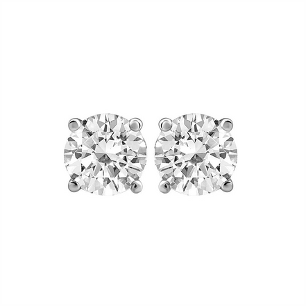 14K White Gold And .20 CT Diamond Stud Earrings