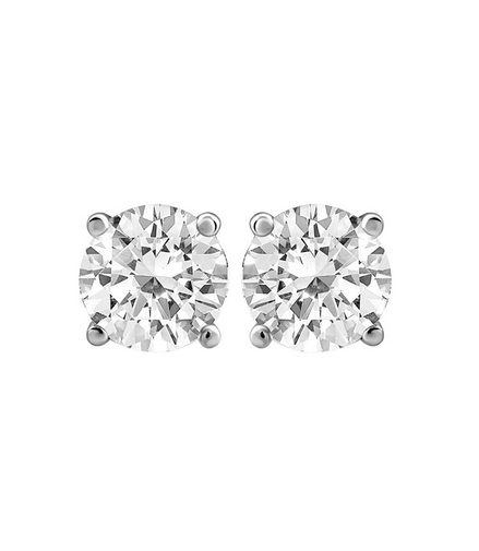 14K White Gold And .20 CT Diamond Stud Earrings
