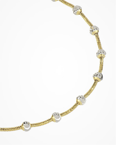 Desmos Sfera Two-Tone Gold And White Chain Bracelet 7.25"