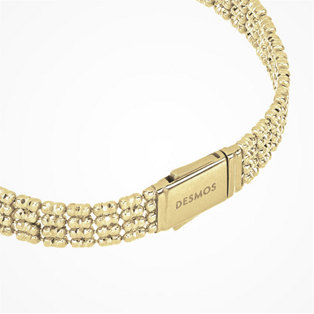 Desmos 18K Gold Plated Infinity 4 Row Bracelet 7"