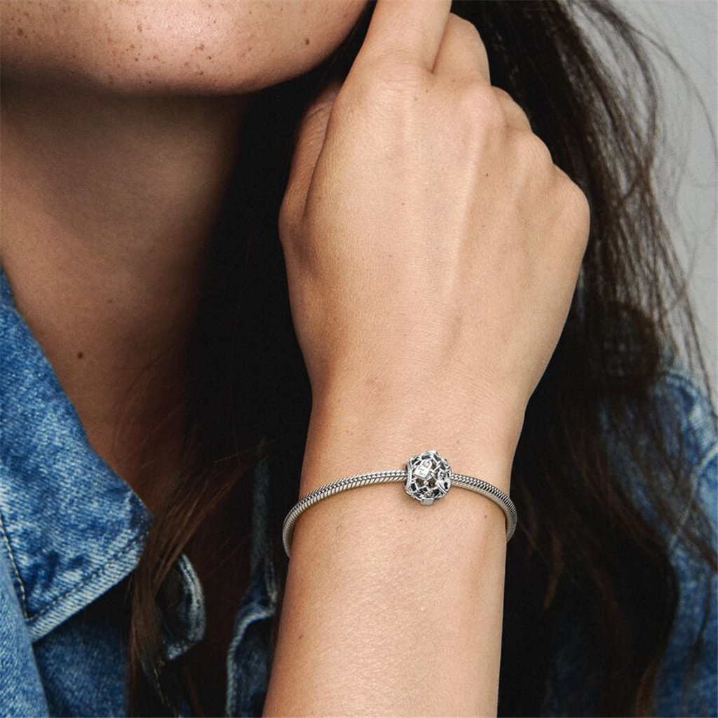 Pandora Moments "True Love" Openwork Chain Link Padlock Charm