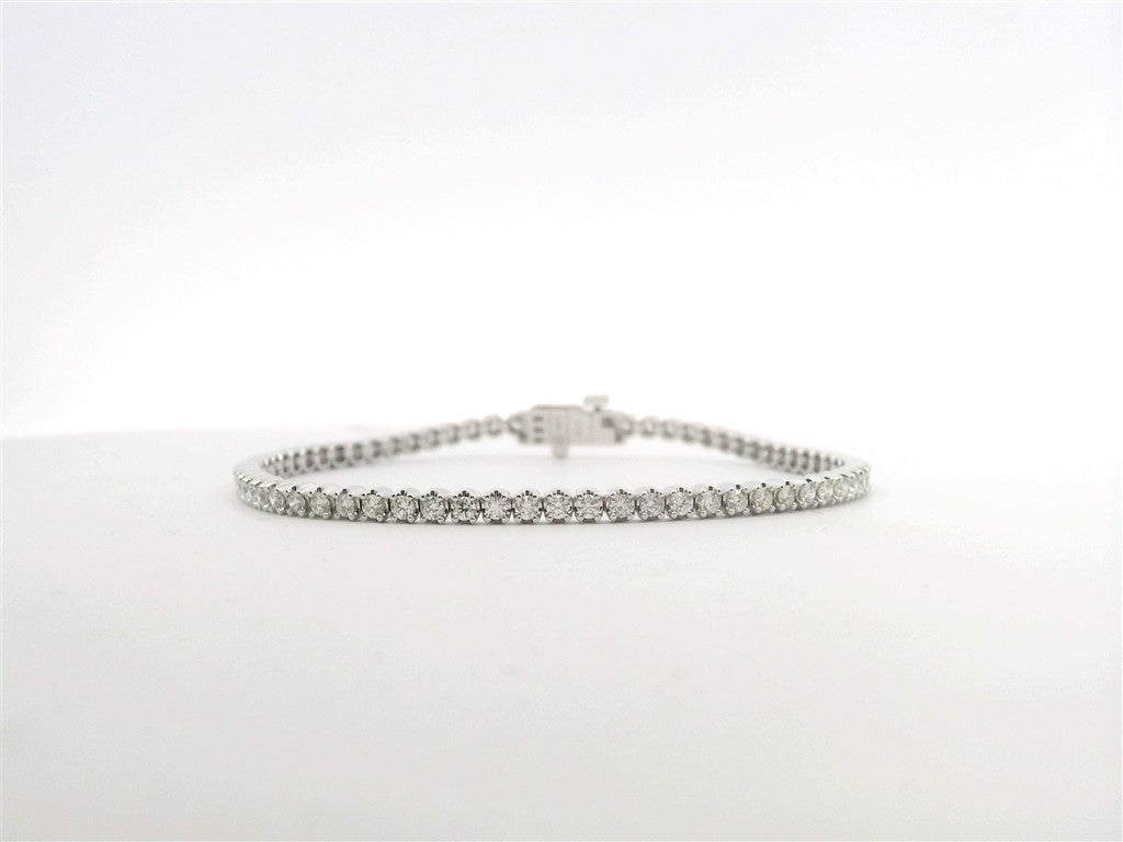 14K White Gold 2 CTW Diamond Tennis Bracelet