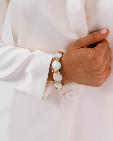 Susan Shaw Coin Pearl Bracelet