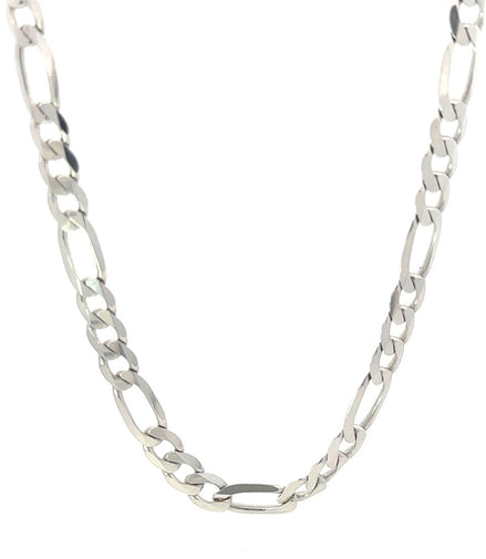 14k White Gold 24" Fiigaro Chain