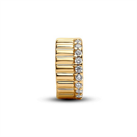 Pandora Ribbed Gold-Plated Clip Charm