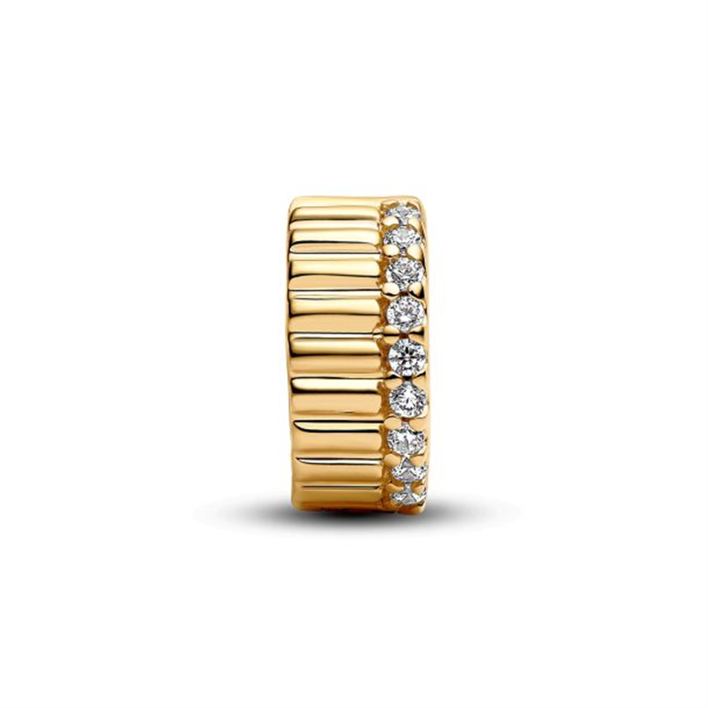 Pandora Ribbed Gold-Plated Clip Charm