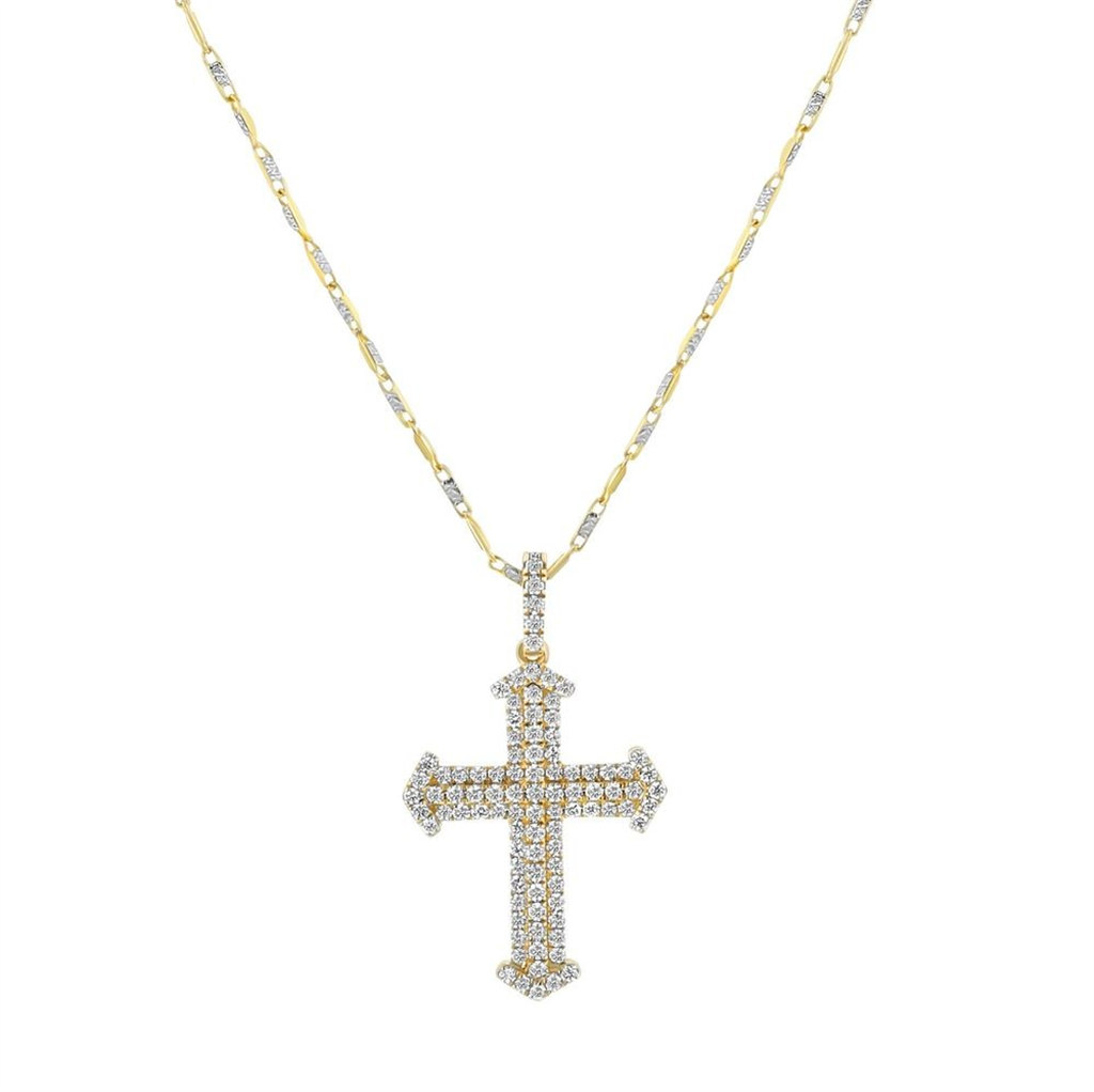 Oro Alexander 14K Gold 0.42 CTW Diamond Cross Pendant Necklace