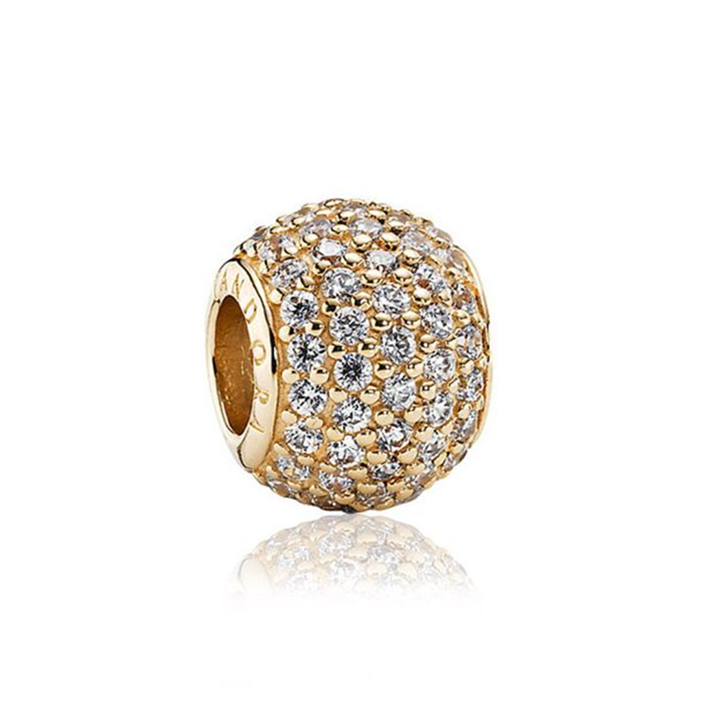 Pandora Timeless 14K Yellow Gold Clear Pave Lights Charm