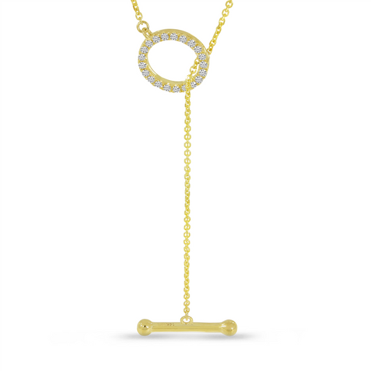 Brevani Ladies 14K Yellow Gold Diamond Toggle Lariat Necklace