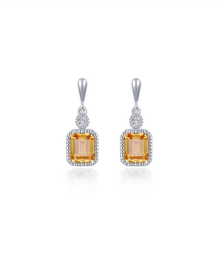 Lafonn 1.82 CTW Simulated Diamond and Yellow Topaz November Birthstone Dangle Earrings